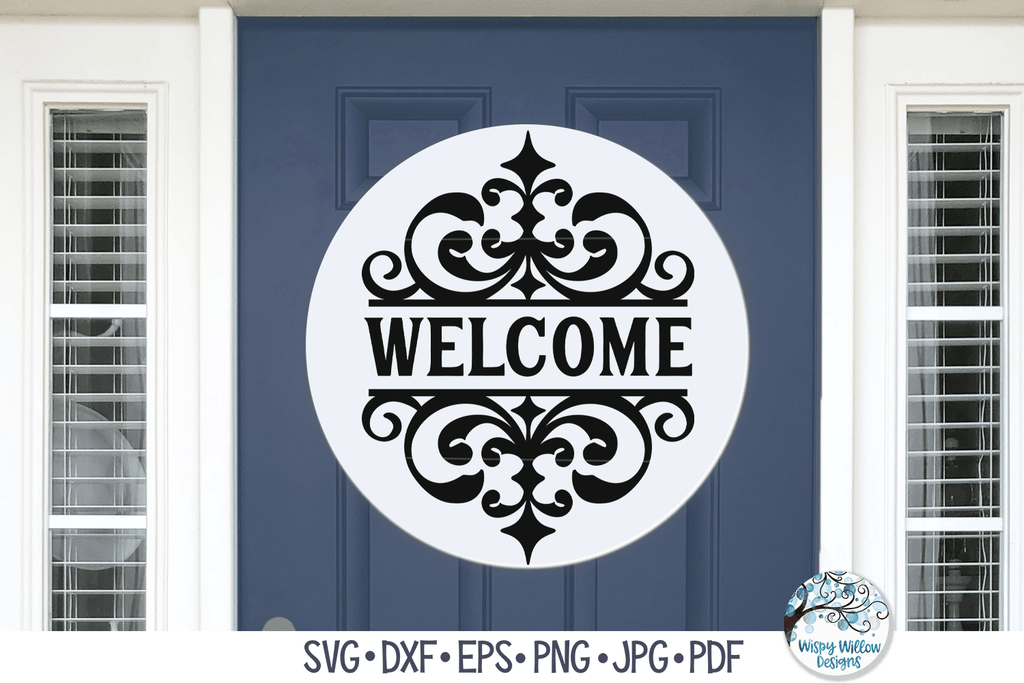 Fancy Welcome Sign SVG | Elegant Vintage Welcome Flourish Wispy Willow Designs Company
