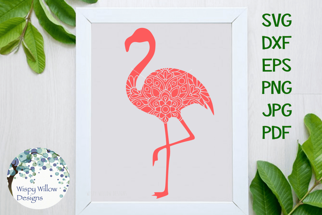 Flamingo Mandala SVG Wispy Willow Designs Company