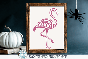 Flamingo Skeleton SVG | Halloween SVG Wispy Willow Designs Company