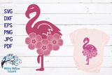 Flamingo with Flowers SVG Wispy Willow Designs Company
