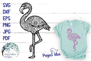 Flamingo Zentangle SVG Wispy Willow Designs Company