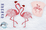 Flamingos with Santa Hats | Christmas SVG Wispy Willow Designs Company