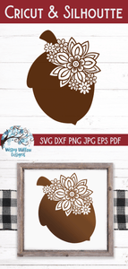 Floral Acorn SVG Wispy Willow Designs Company