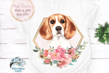 Floral Beagle Dog Sublimation PNG Wispy Willow Designs Company
