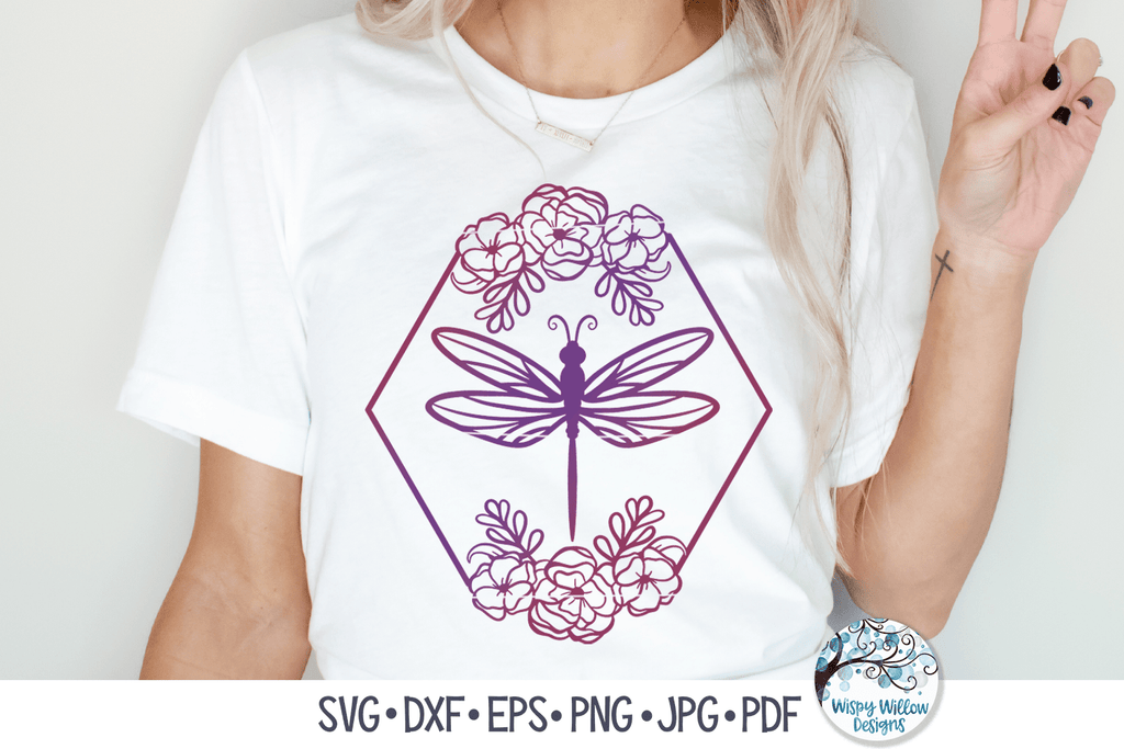 Floral Bee Butterfly and Dragonfly SVG Bundle