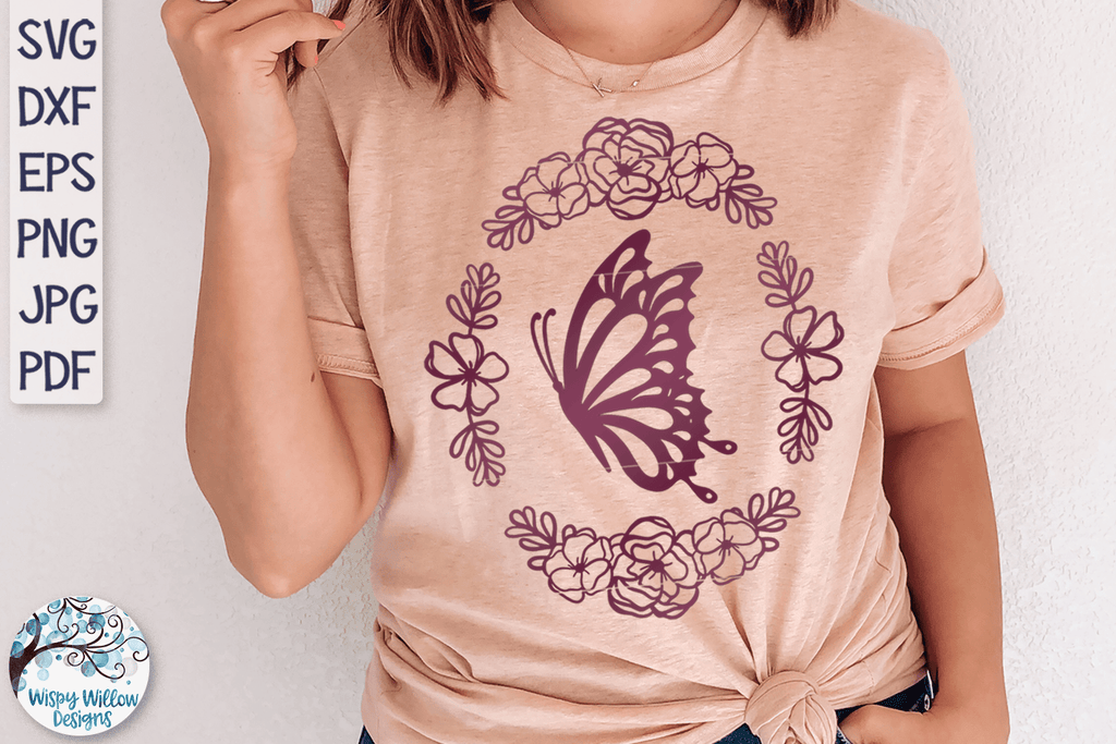 Floral Bee Butterfly and Dragonfly SVG Bundle Wispy Willow Designs Company
