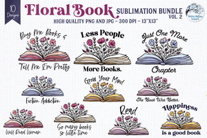 Floral Book Sublimation Bundle Vol 2 Wispy Willow Designs Company
