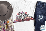 Floral Book Sublimation PNG | Pink Book with Flowers PNG Wispy Willow Designs Company