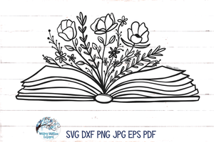 Floral Book SVG Wispy Willow Designs Company