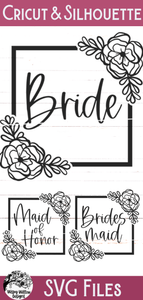 Floral Bridal Party SVG Bundle Wispy Willow Designs Company