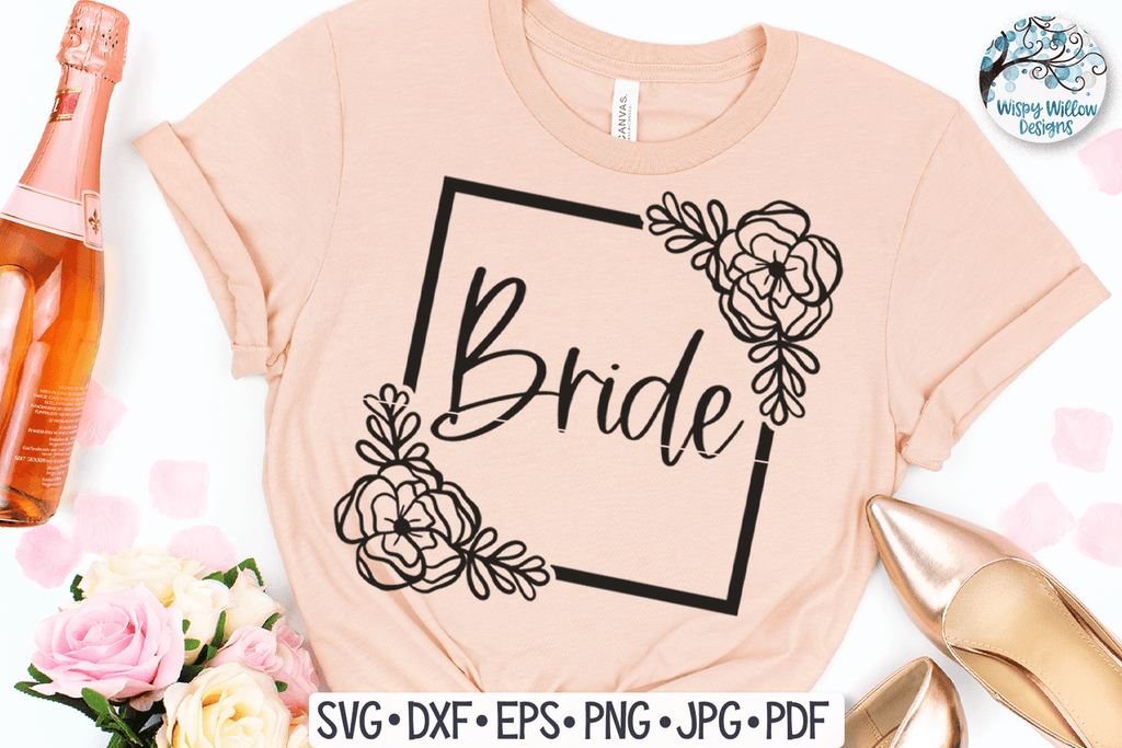 Floral Bride SVG | Wedding SVG Wispy Willow Designs Company