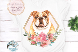 Floral Bulldog Dog Sublimation PNG Wispy Willow Designs Company