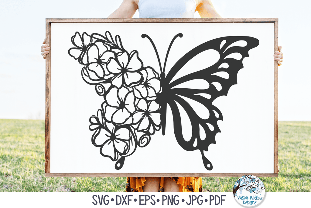 Floral Butterfly SVG Wispy Willow Designs Company