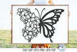 Floral Butterfly SVG Wispy Willow Designs Company