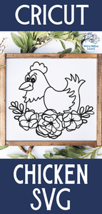 Floral Chicken SVG Wispy Willow Designs Company