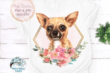 Floral Chihuahua Dog Sublimation PNG Wispy Willow Designs Company