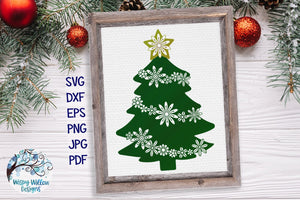 Floral Christmas Tree SVG Wispy Willow Designs Company
