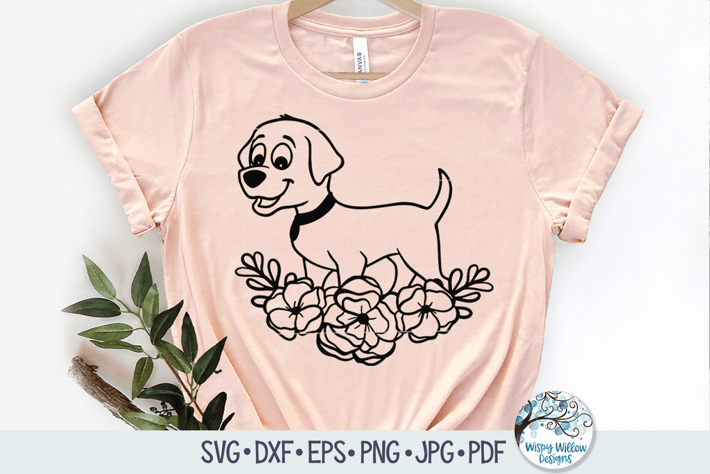 Floral Dog SVG Wispy Willow Designs Company