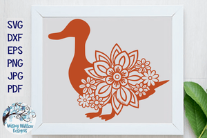 Floral Duck SVG Wispy Willow Designs Company