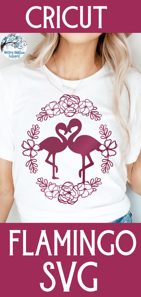 Floral Flamingos SVG Wispy Willow Designs Company