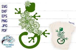 Floral Gecko Mandala SVG Wispy Willow Designs Company