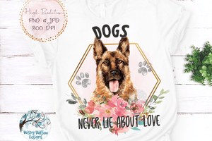 Floral German Shepherd Dog Sublimation Png Wispy Willow Designs Company