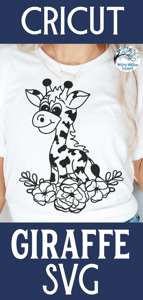 Floral Giraffe SVG Wispy Willow Designs Company