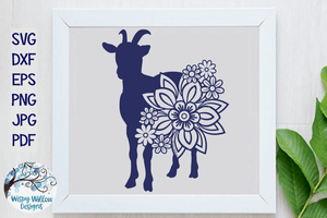 Floral Goat SVG Wispy Willow Designs Company