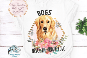 Floral Golden Retriever Dog Sublimation Png Wispy Willow Designs Company