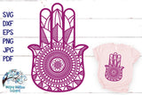 Floral Hamsa Hand SVG Wispy Willow Designs Company