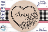 Floral Heart SVG | Heart with Flowers SVG Wispy Willow Designs Company