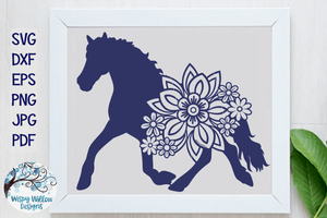 Floral Horse SVG Wispy Willow Designs Company