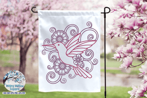 Floral Hummingbird SVG Wispy Willow Designs Company