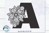 Floral Letter A SVG Wispy Willow Designs Company
