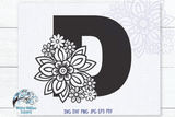 Floral Letter D SVG Wispy Willow Designs Company