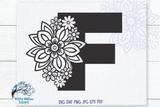 Floral Letter F SVG Wispy Willow Designs Company