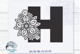 Floral Letter H SVG Wispy Willow Designs Company