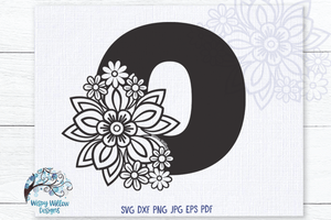 Floral Letter O SVG Wispy Willow Designs Company