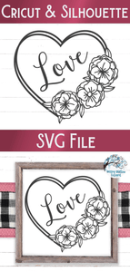 Floral Love Heart SVG | Valentine's Day SVG Wispy Willow Designs Company