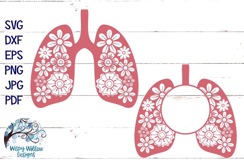 Floral Lungs SVG Wispy Willow Designs Company