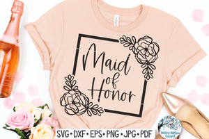 Floral Maid of Honor SVG | Wedding SVG Wispy Willow Designs Company