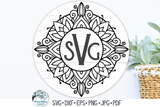 Floral Monogram Mandala SVG | Personalized Sign Cut File Wispy Willow Designs Company