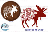 Floral Moose SVG Wispy Willow Designs Company