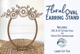 Floral Oval Earring Stand Wispy Willow Designs Company