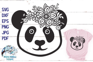 Floral Panda SVG Wispy Willow Designs Company