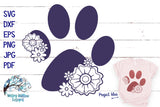 Floral Paw Print SVG Wispy Willow Designs Company