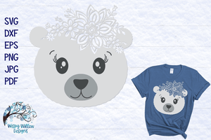 Floral Polar Bear SVG Wispy Willow Designs Company