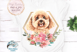 Floral Poodle Dog Sublimation PNG Wispy Willow Designs Company