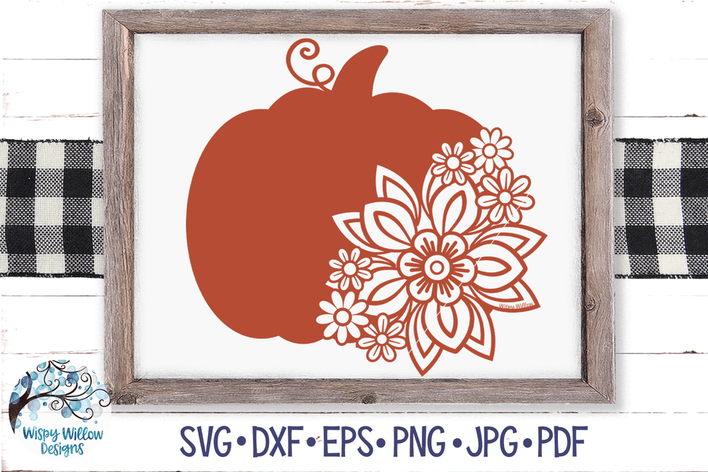 Floral Pumpkin SVG Wispy Willow Designs Company