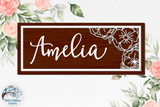 Floral Rectangle Sign for Glowforge or Laser Cutter Wispy Willow Designs Company